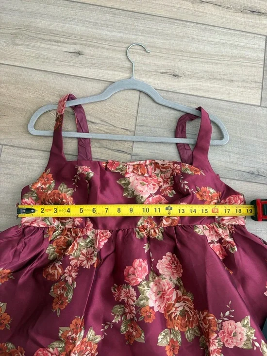 Lulu’s Unbelievably Lovely Red Floral Babydoll Empire Waist Mini Dress NWT XL - Picture 11 of 13